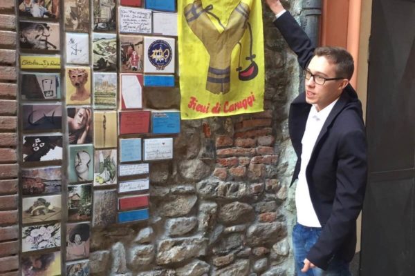 15 aprile 2016 conferenza-spettacolo tenuto da Filippo Barbera e Francesco Riva presso il Cinema Teatro Ambra, Albenga (SV)